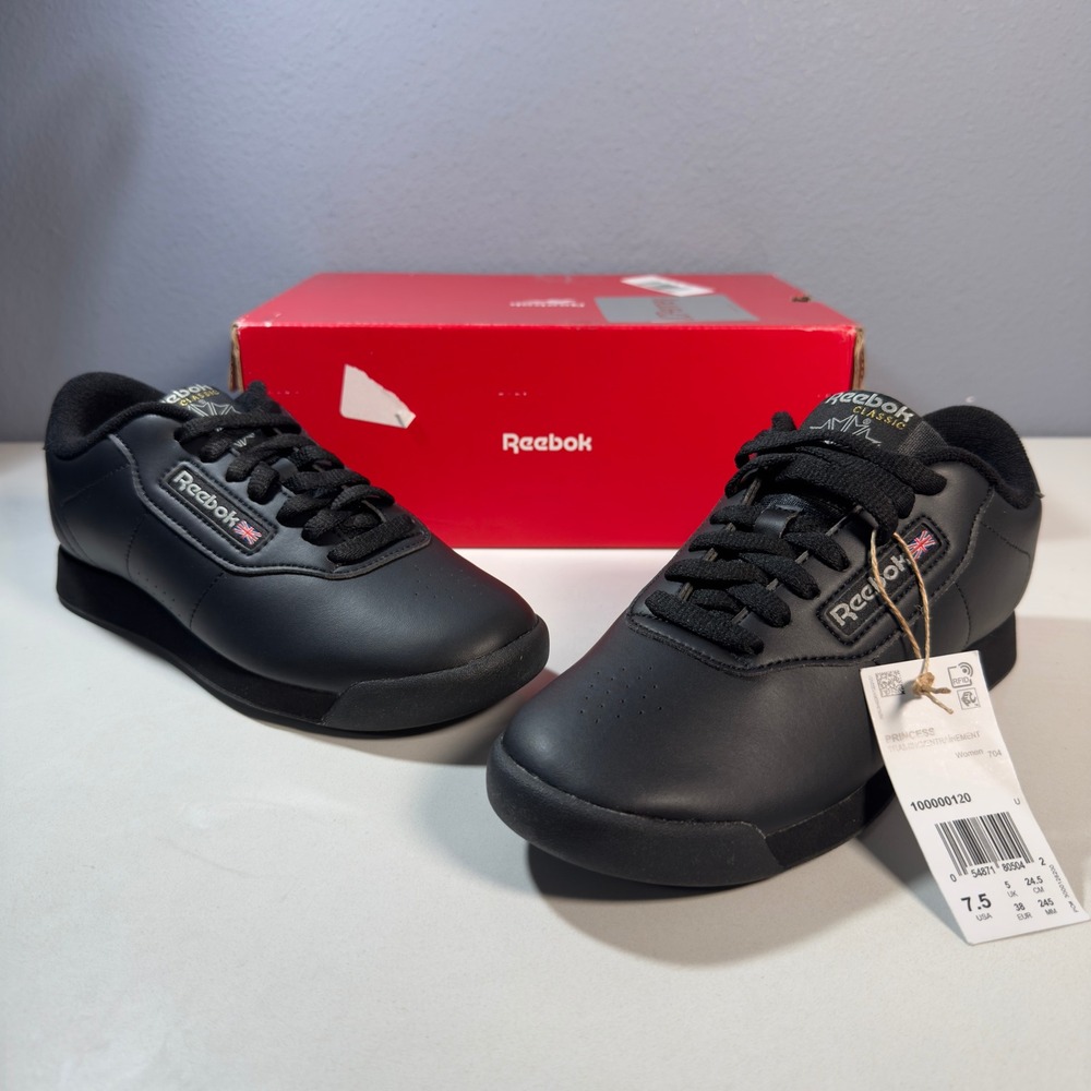 Reebok Princess Sneakers Women 7.5 Black New Wide Width Training‎ Shoes